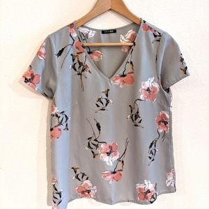 Papermoon Grey V-neck Top